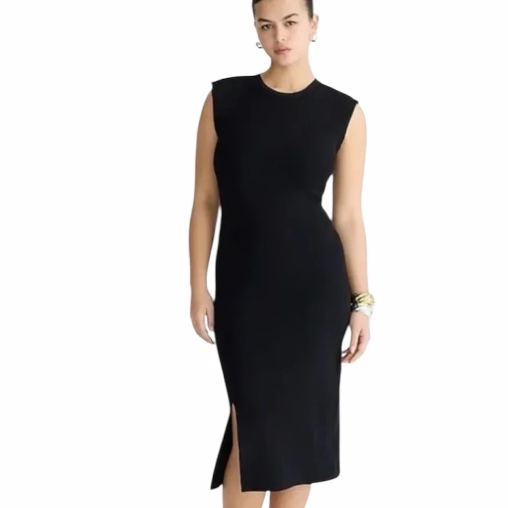 NWT J. Crew Black Sheath Dress Size Medium - Picture 1 of 7